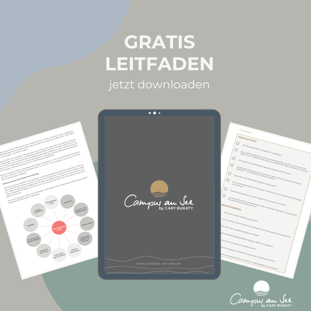 Download Leitfaden Vorschau des gratis Leitfadens auf einem Tablet, daneben zwei Checklistenseiten